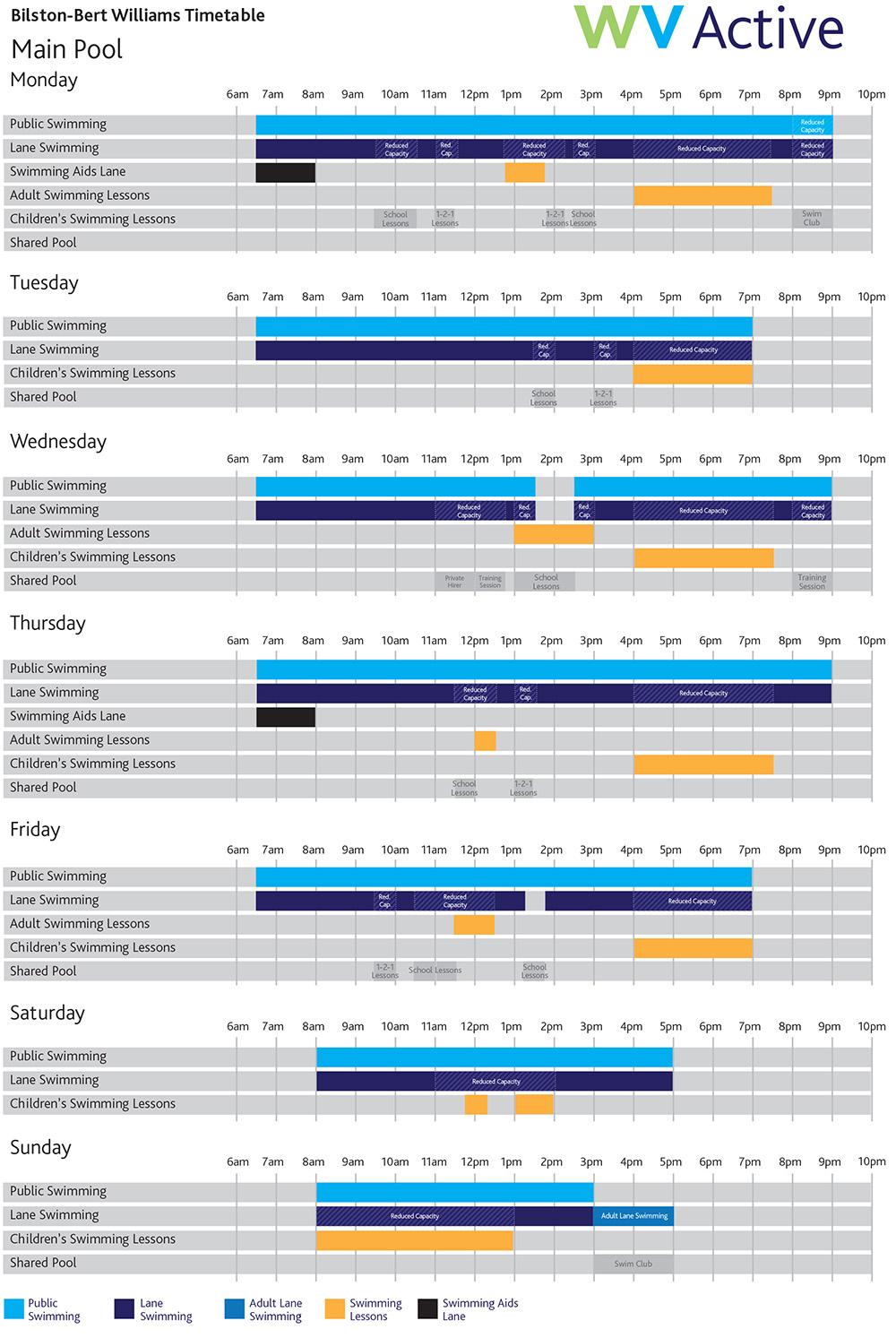 Bilston Main Pool Timetable